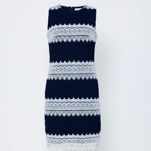 Karl Lagerfeld Navy & White Lace Sheath Dress SZ 2